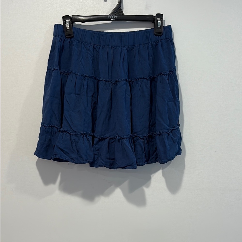 SHEIN Blue Tiered Bubble Mini Skirt